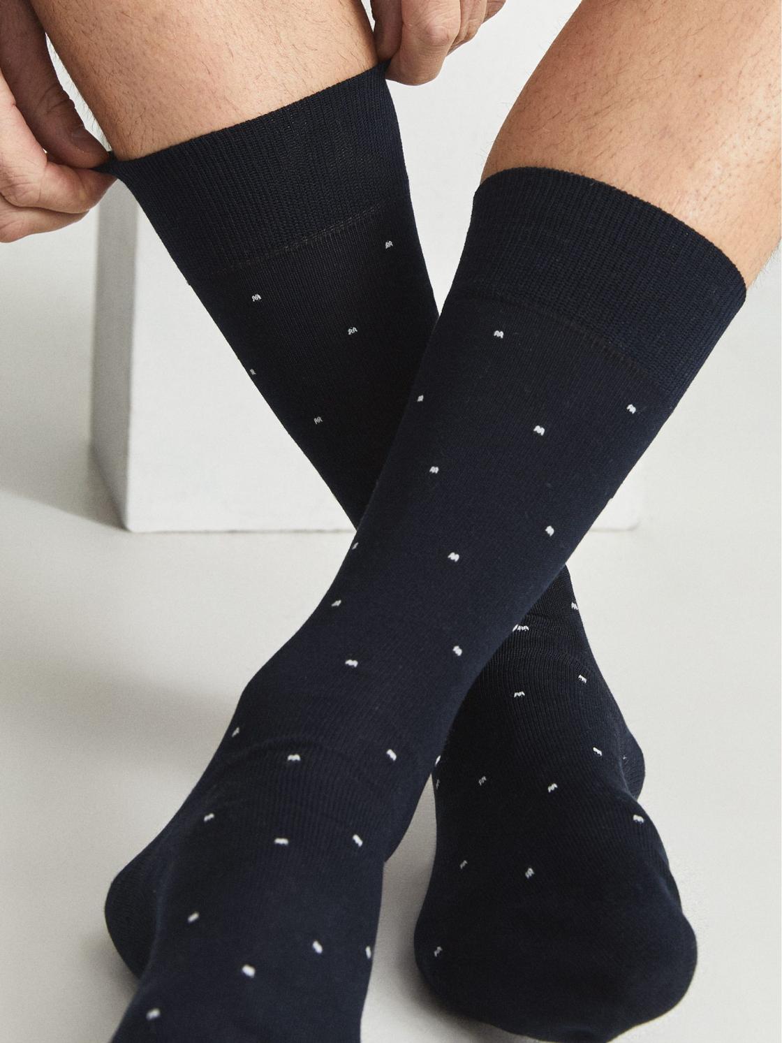 Reiss Socks &amp; Underwear | Mario Spot Polka Dot Socks Navy - Men