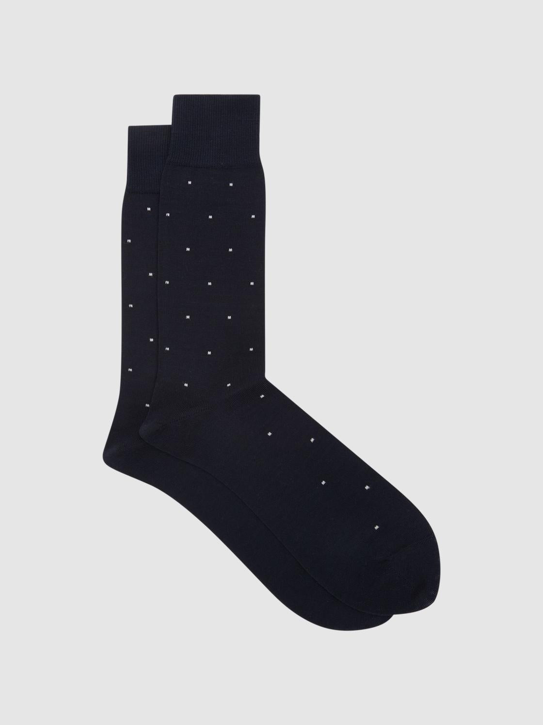Reiss Socks &amp; Underwear | Mario Spot Polka Dot Socks Navy - Men