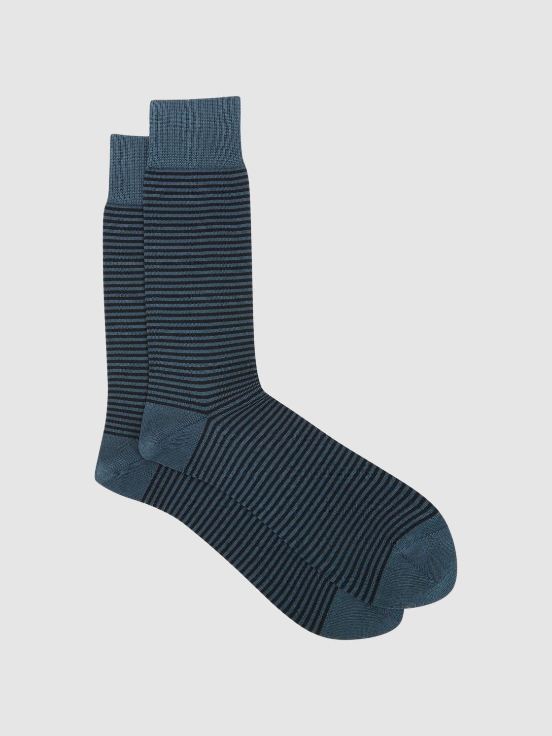 Reiss Socks &amp; Underwear | Mario Stripe Striped Socks Airforce Blue/ Navy - Men