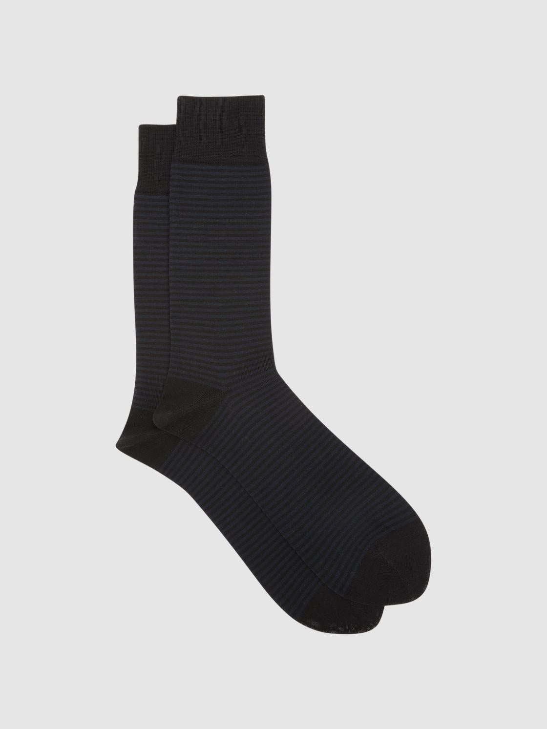 Reiss Socks &amp; Underwear | Mario Stripe Striped Socks Black - Men
