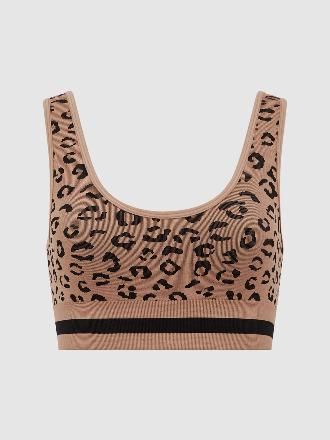 Reiss Socks &amp; Underwear | Zanzi Daisy The Upside Leopard Print Sports Bra Tan - Women