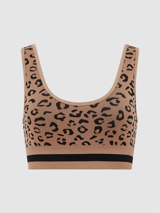 Reiss Socks &amp; Underwear | Zanzi Daisy The Upside Leopard Print Sports Bra Tan - Women