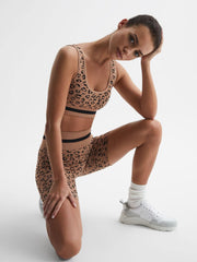 Reiss Socks &amp; Underwear | Zanzi Daisy The Upside Leopard Print Sports Bra Tan - Women