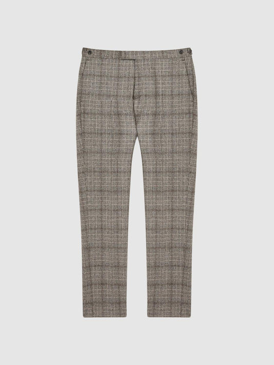 Reiss Suits &amp; Tailoring | Alfredo Slim Fit Prince Of Wales Check Trousers Brown - Men