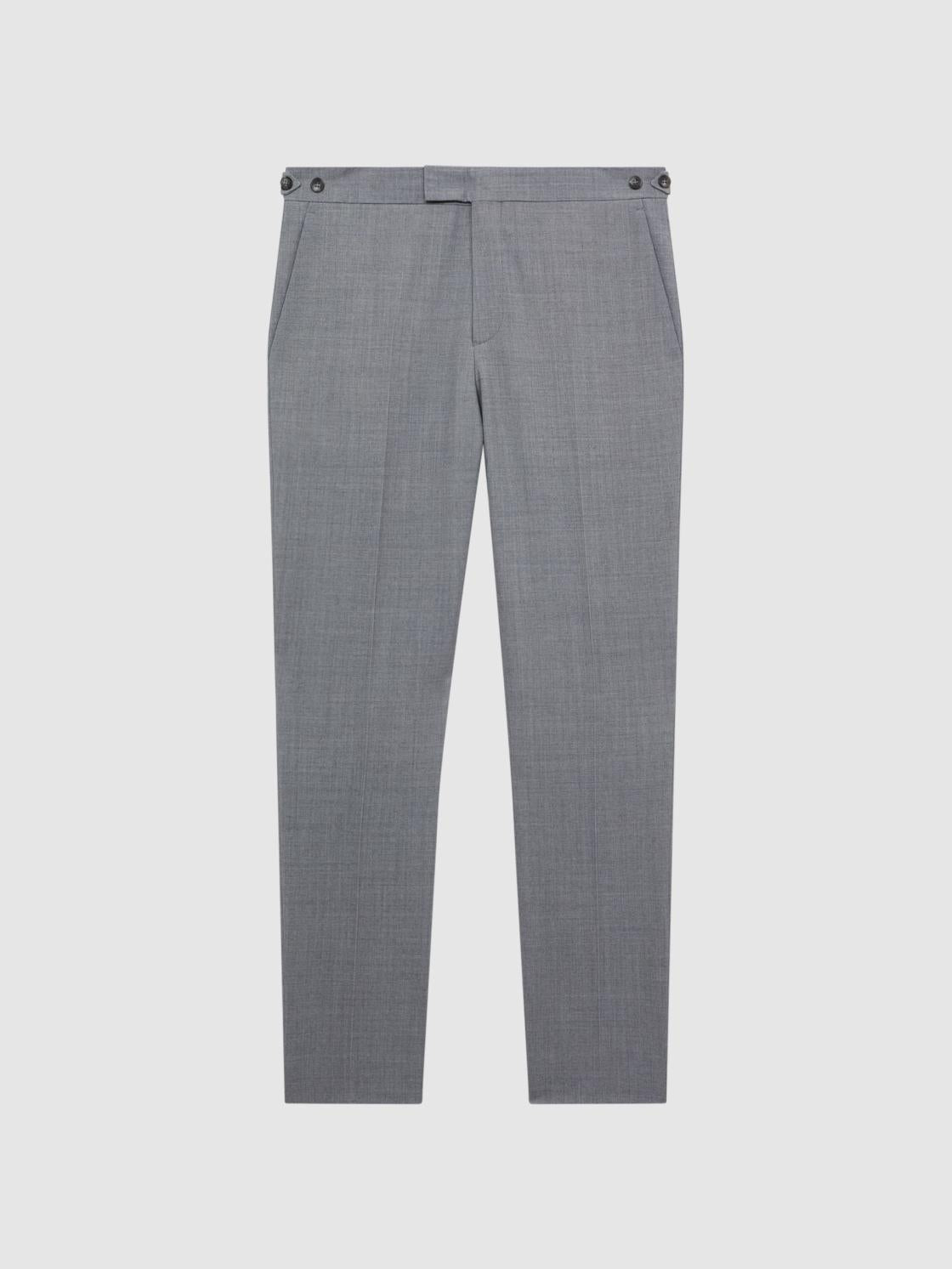 Reiss Suits &amp; Tailoring | Arrow Slim Fit Wool Blend Trousers Soft Grey - Men