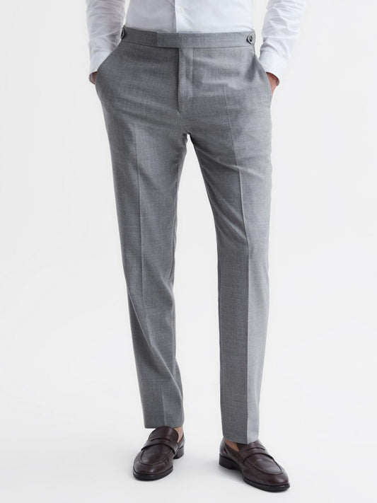 Reiss Suits &amp; Tailoring | Arrow Slim Fit Wool Blend Trousers Soft Grey - Men