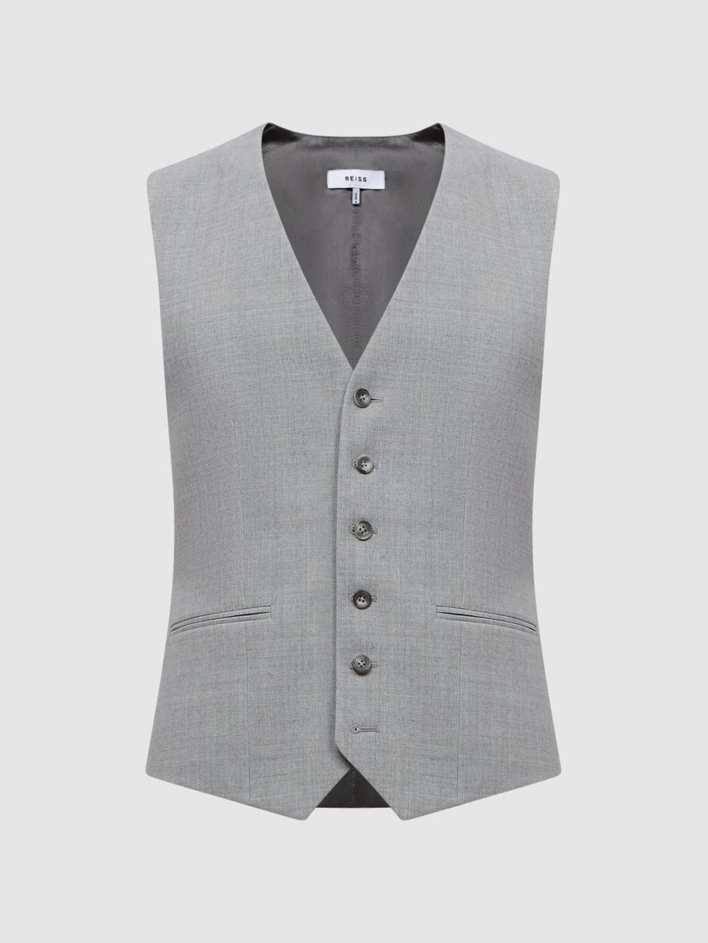 Reiss Suits &amp; Tailoring | Arrow Slim Fit Wool Blend Waistcoat Soft Grey - Men