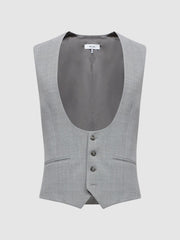 Reiss Suits &amp; Tailoring | Arrow Slim Fit Wool Blend Waistcoat Soft Grey - Men