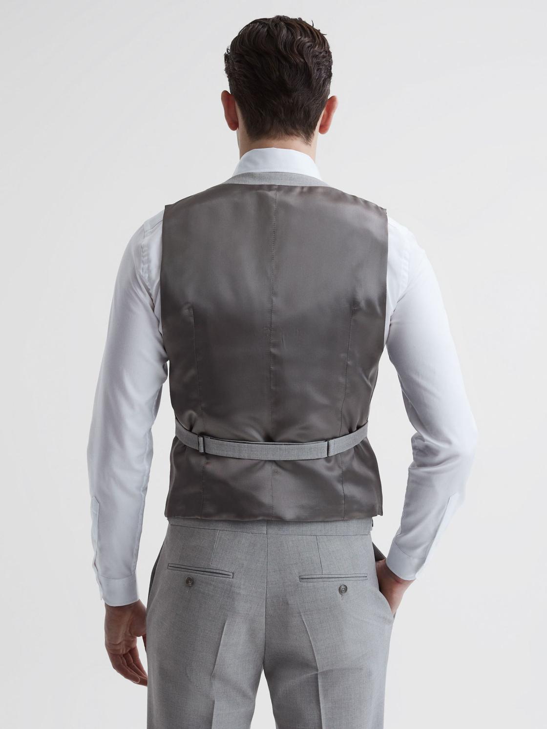Reiss Suits &amp; Tailoring | Arrow Slim Fit Wool Blend Waistcoat Soft Grey - Men