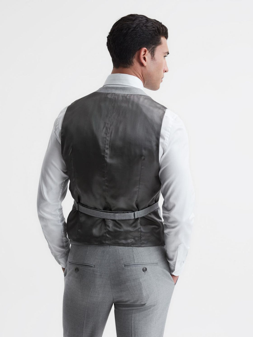 Reiss Suits &amp; Tailoring | Arrow Slim Fit Wool Blend Waistcoat Soft Grey - Men