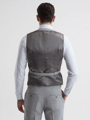 Reiss Suits &amp; Tailoring | Arrow Slim Fit Wool Blend Waistcoat Soft Grey - Men