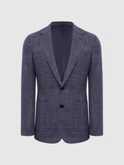 Reiss Suits &amp; Tailoring | Belvedere Single Breasted Check Blazer Indigo - Men