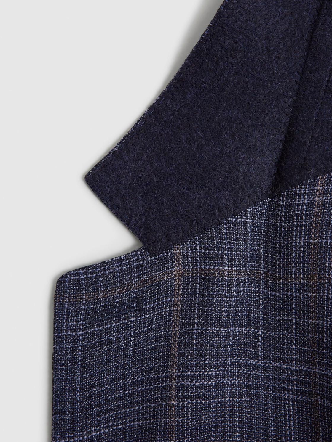 Reiss Suits &amp; Tailoring | Belvedere Single Breasted Check Blazer Indigo - Men