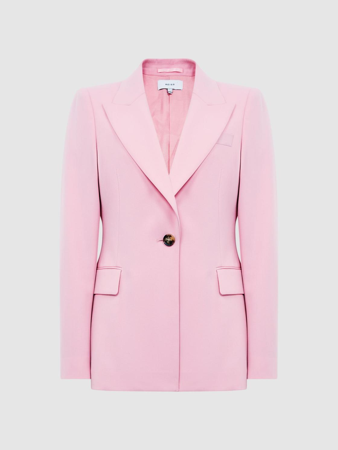 Reiss Suits &amp; Tailoring | Blair Single Breasted Wool Blend Blazer Pink - Women