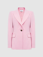 Reiss Suits &amp; Tailoring | Blair Single Breasted Wool Blend Blazer Pink - Women