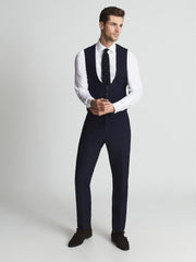 Reiss Suits &amp; Tailoring | Bold Hw Horse Shoe Wool Blend Slim Fit Waistcoat Navy - Men