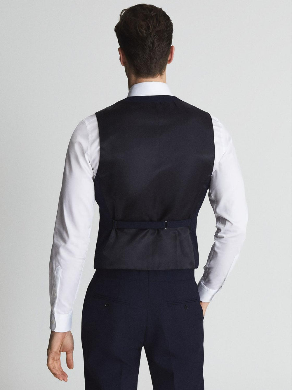 Reiss Suits &amp; Tailoring | Bold Hw Horse Shoe Wool Blend Slim Fit Waistcoat Navy - Men