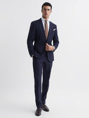 Reiss Suits &amp; Tailoring | Bold Slim Fit Wool Trousers Navy - Men