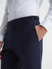 Reiss Suits &amp; Tailoring | Bold Slim Fit Wool Trousers Navy - Men