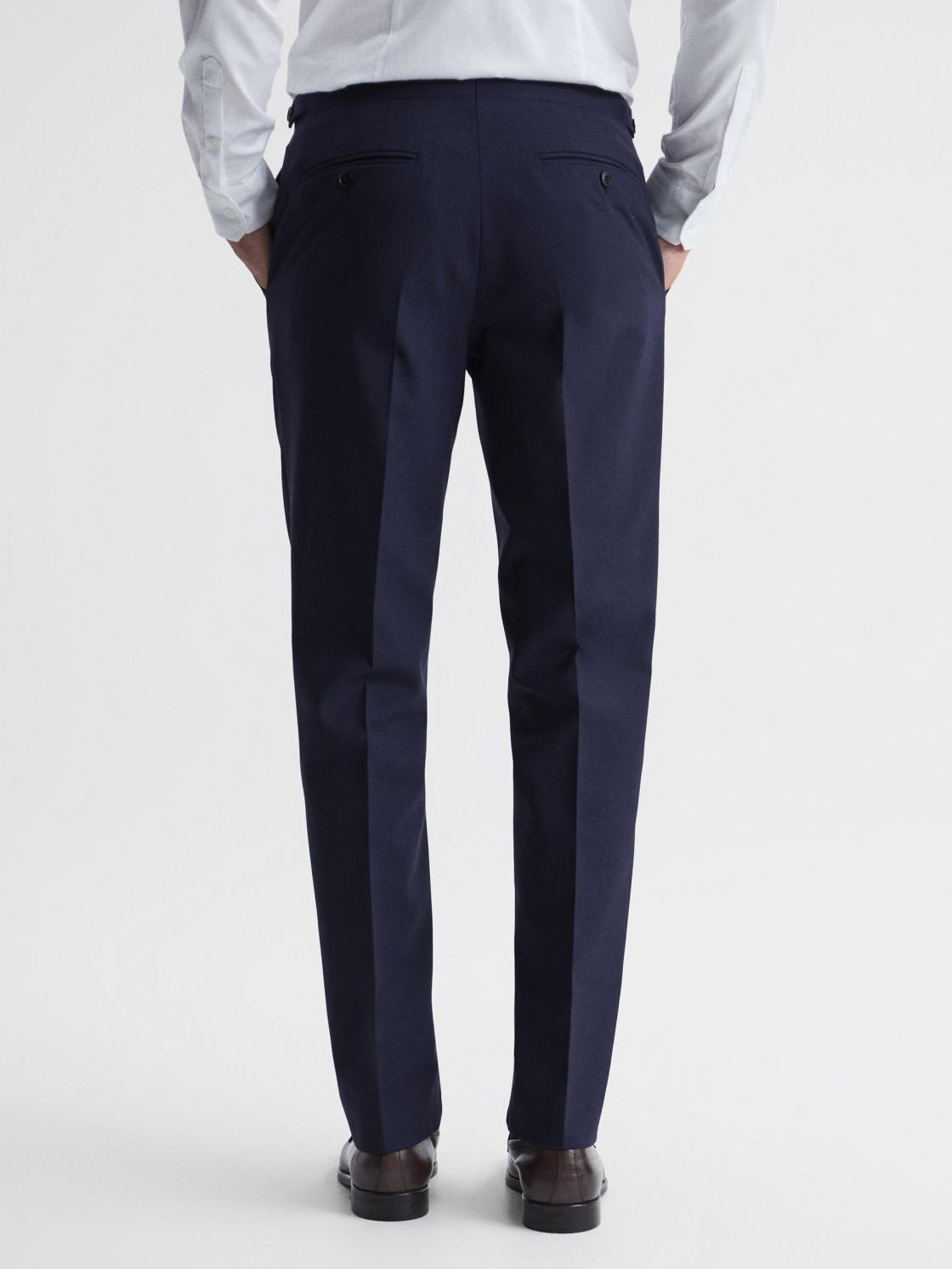 Reiss Suits &amp; Tailoring | Bold Slim Fit Wool Trousers Navy - Men