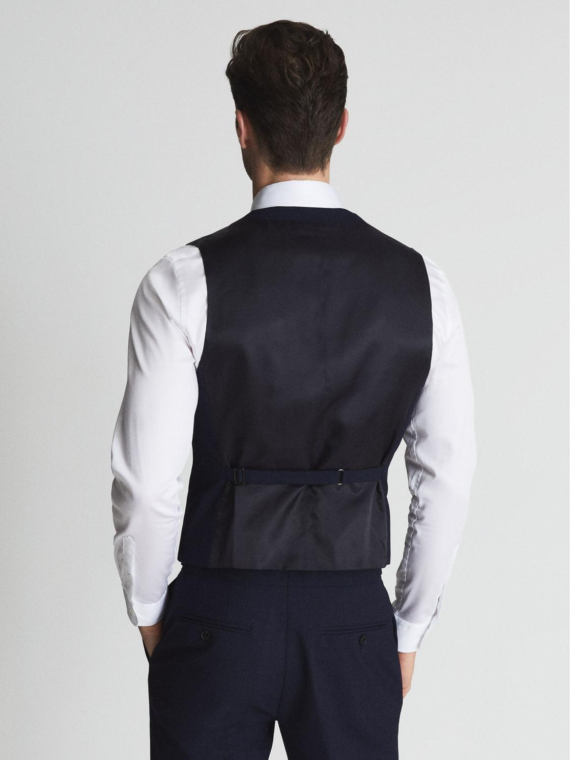 Reiss Suits &amp; Tailoring | Bold Wool Blend Slim Fit Waistcoat Navy - Men