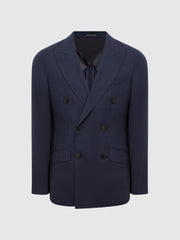 Reiss Suits &amp; Tailoring | Broadgate Double Breasted Prince Of Wales Check Blazer Blue - Men