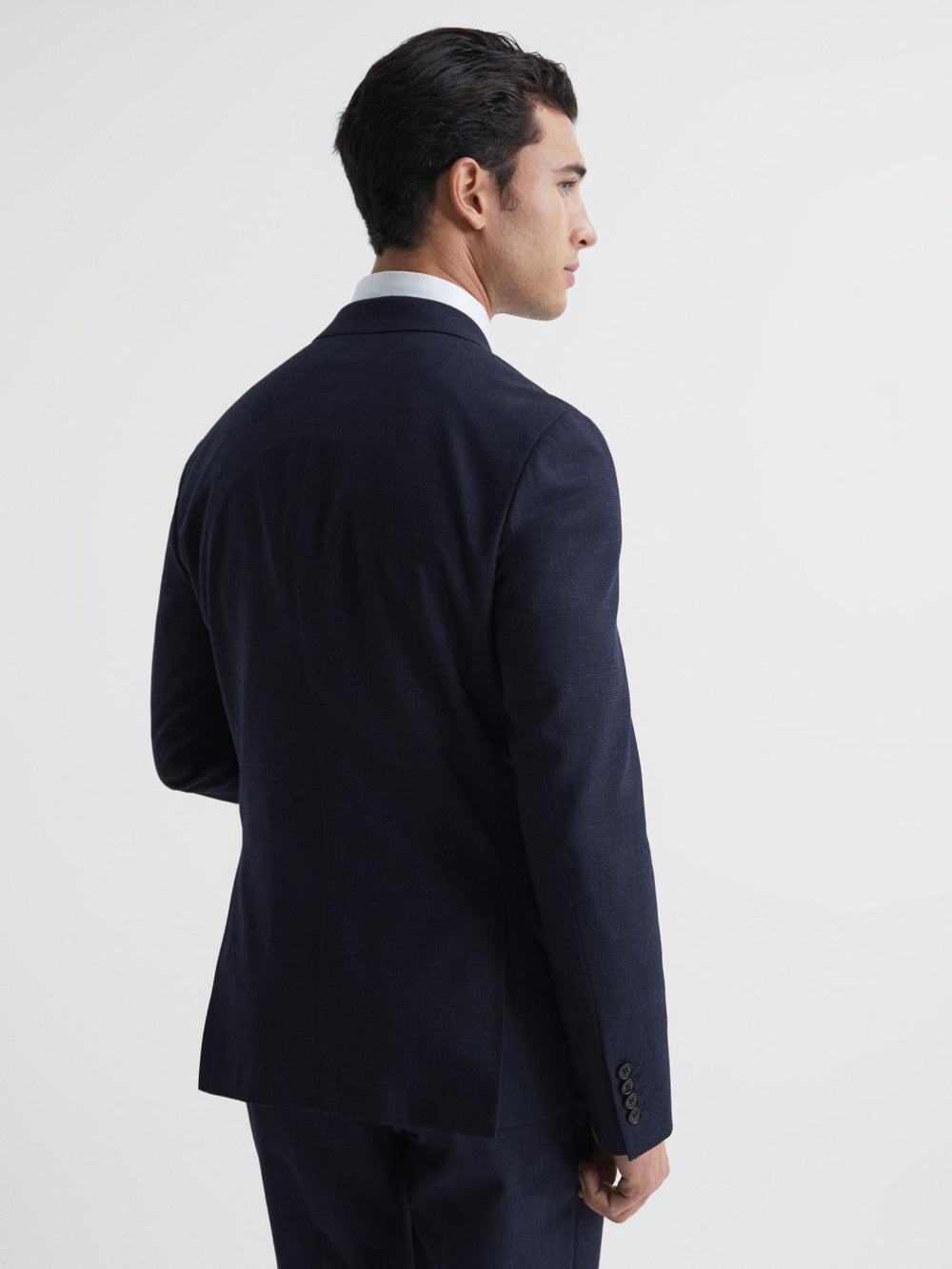 Reiss Suits &amp; Tailoring | Broadgate Double Breasted Prince Of Wales Check Blazer Blue - Men