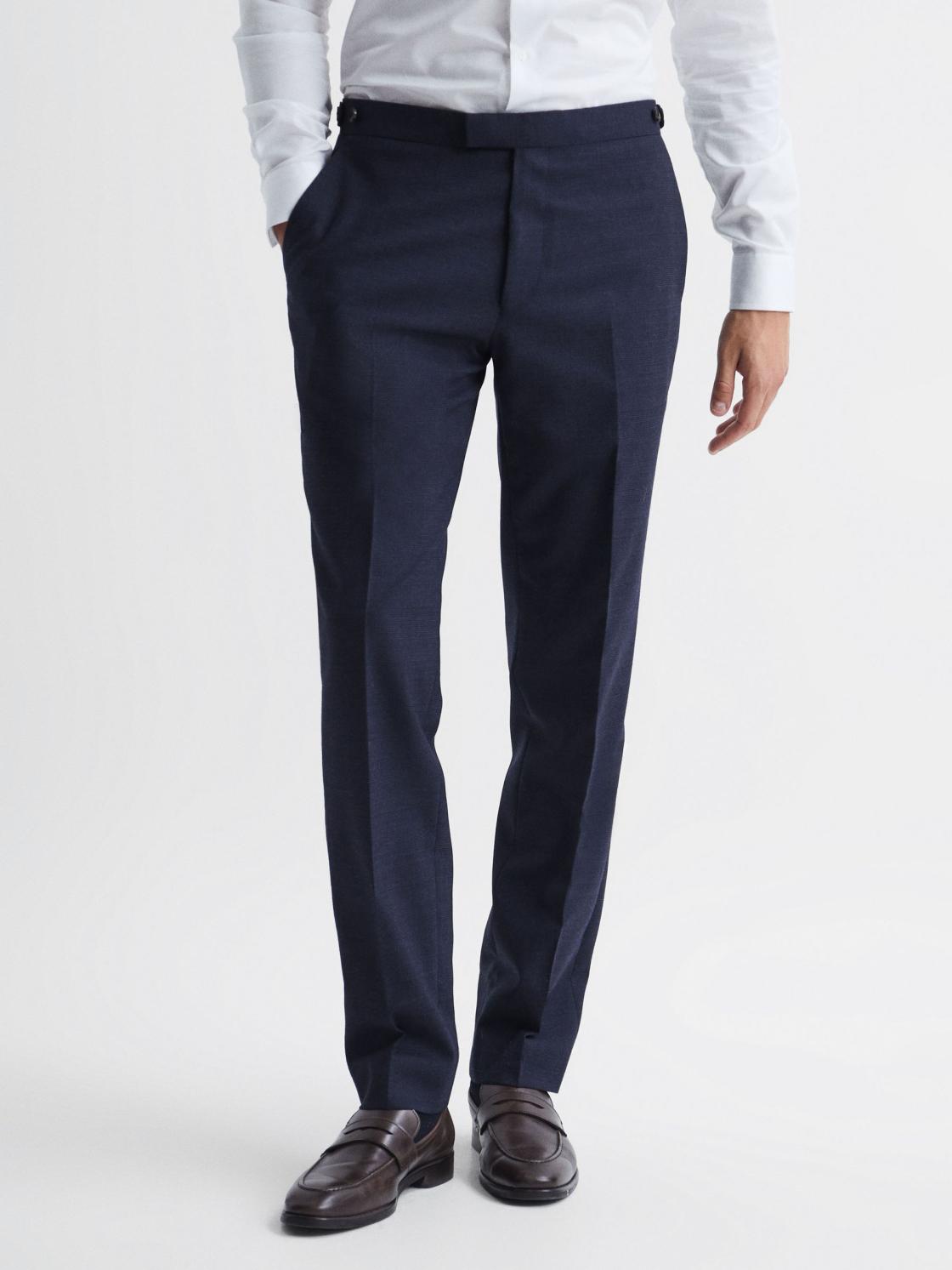 Reiss Suits &amp; Tailoring | Broadgate Prince Of Wales Check Mixer Trousers Blue - Men
