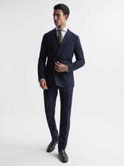 Reiss Suits &amp; Tailoring | Broadgate Prince Of Wales Check Mixer Trousers Blue - Men