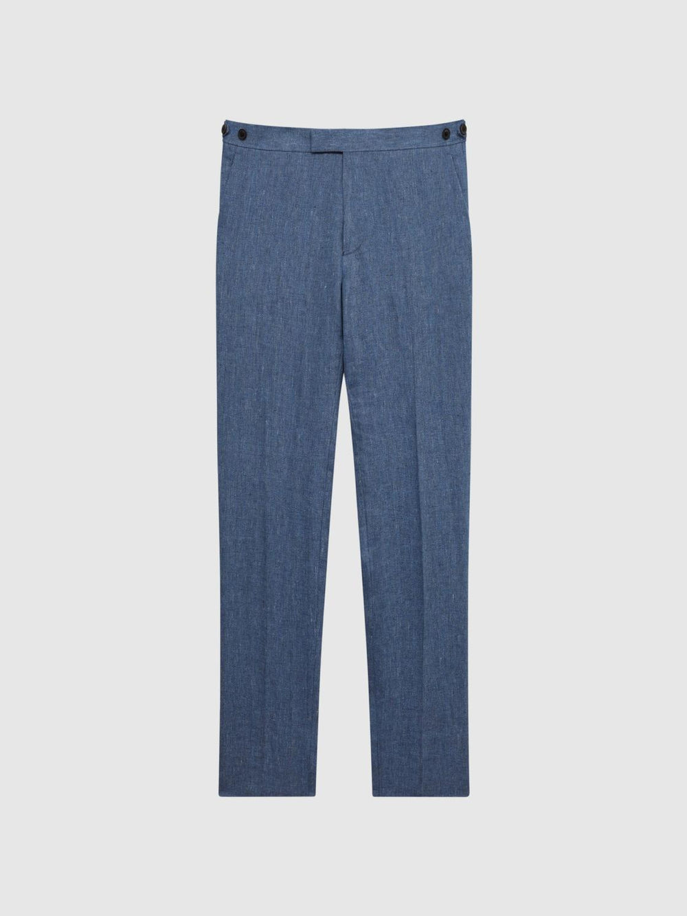 Reiss Suits &amp; Tailoring | Cheltenham Slim Fit Linen Herringbone Trousers Chambray - Men