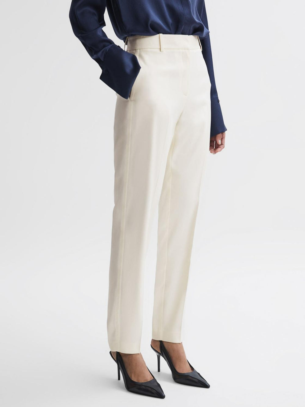 Reiss Suits &amp; Tailoring | Ember High-rise Slim Leg Trousers Camel - Women