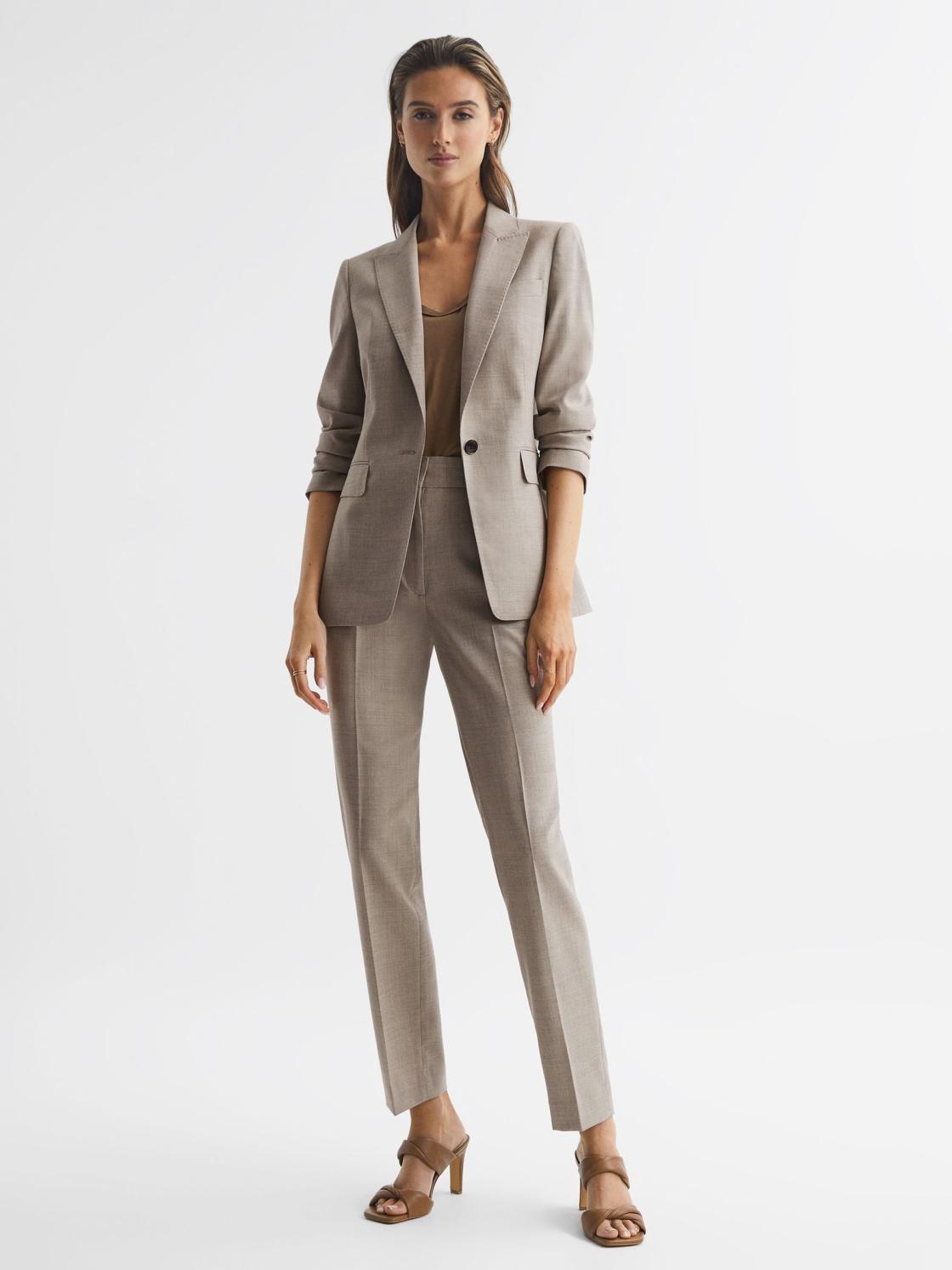 Reiss Suits &amp; Tailoring | Emily Wool Blend Tailored Blazer Oatmeal - Women