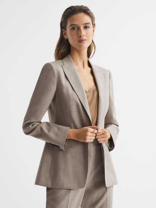 Reiss Suits &amp; Tailoring | Emily Wool Blend Tailored Blazer Oatmeal - Women