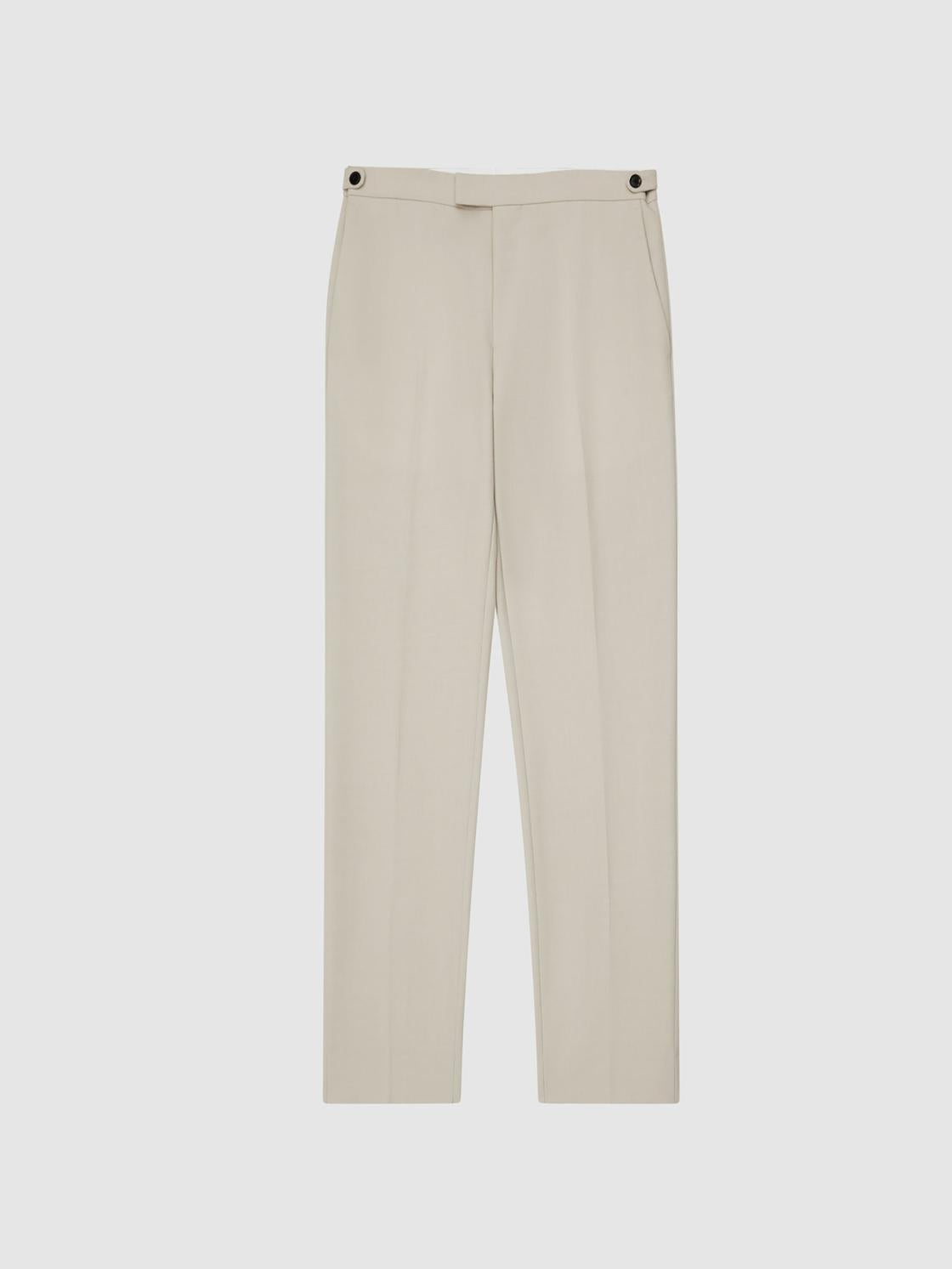 Reiss Suits &amp; Tailoring | Fine Modern Fit Wool Trousers Stone - Men