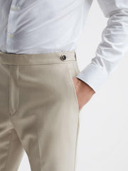 Reiss Suits &amp; Tailoring | Fine Modern Fit Wool Trousers Stone - Men