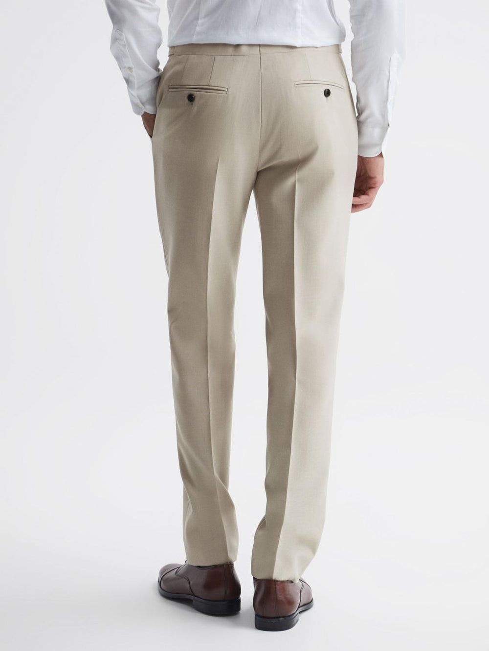 Reiss Suits &amp; Tailoring | Fine Modern Fit Wool Trousers Stone - Men