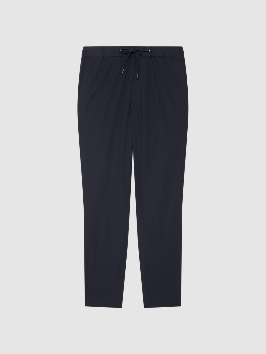 Reiss Suits &amp; Tailoring | Flip Slim Fit Drawstring Waistband Trousers Navy - Men