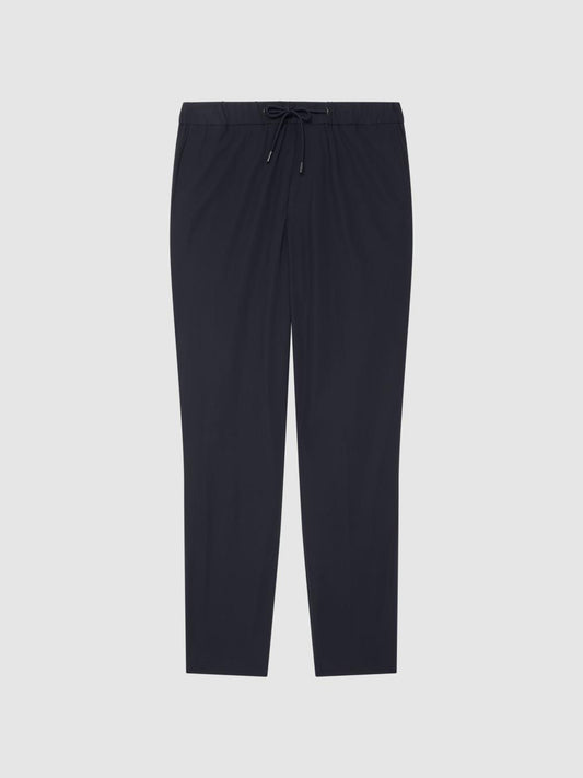 Reiss Suits &amp; Tailoring | Flip Slim Fit Drawstring Waistband Trousers Navy - Men