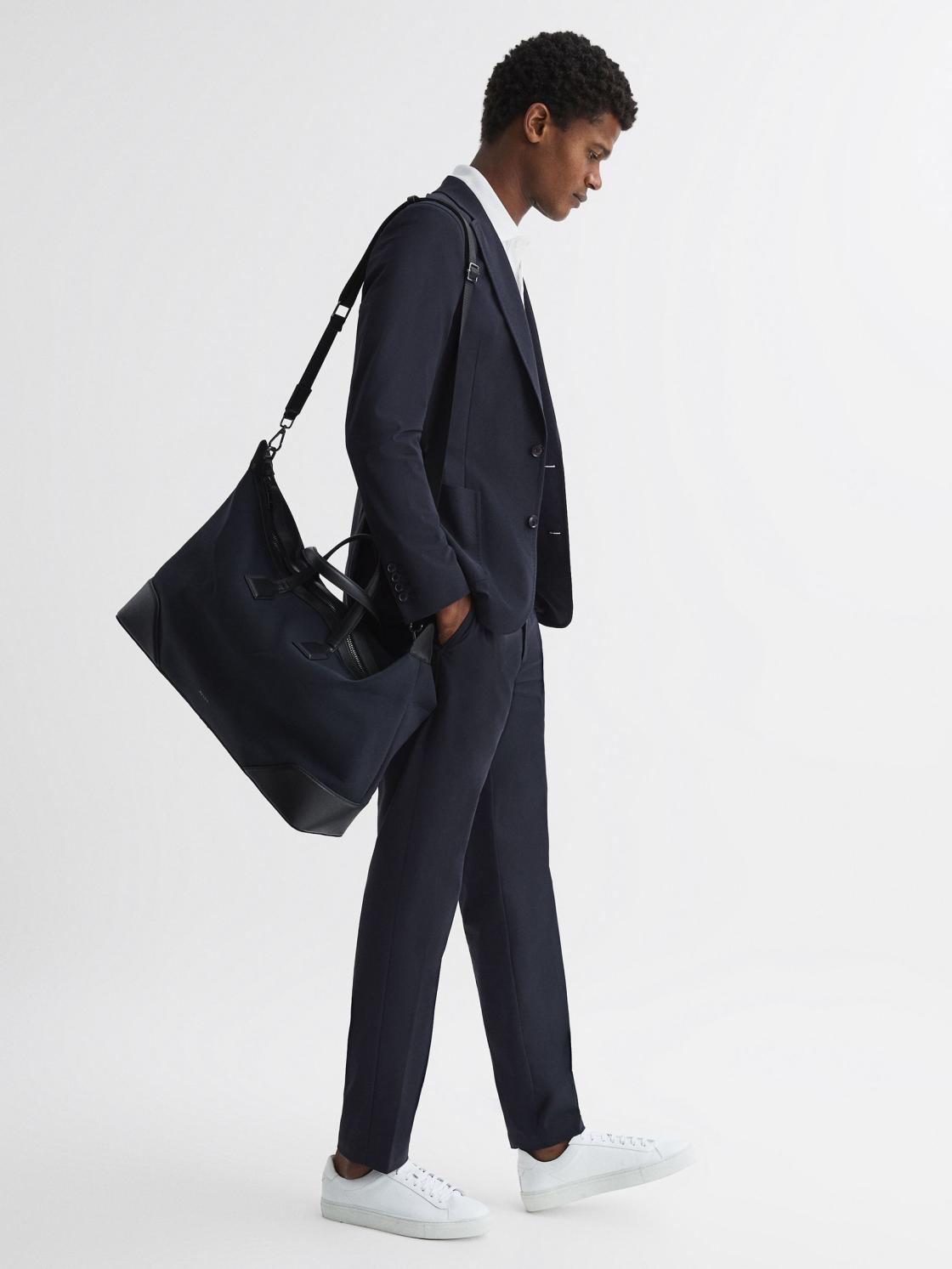 Reiss Suits &amp; Tailoring | Flip Slim Fit Drawstring Waistband Trousers Navy - Men
