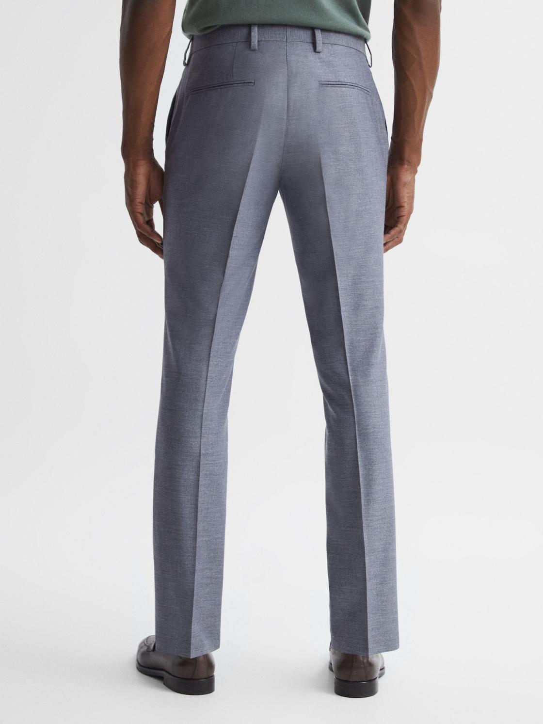 Reiss Suits &amp; Tailoring | Fold Slim Fit Trousers Airforce Blue - Men