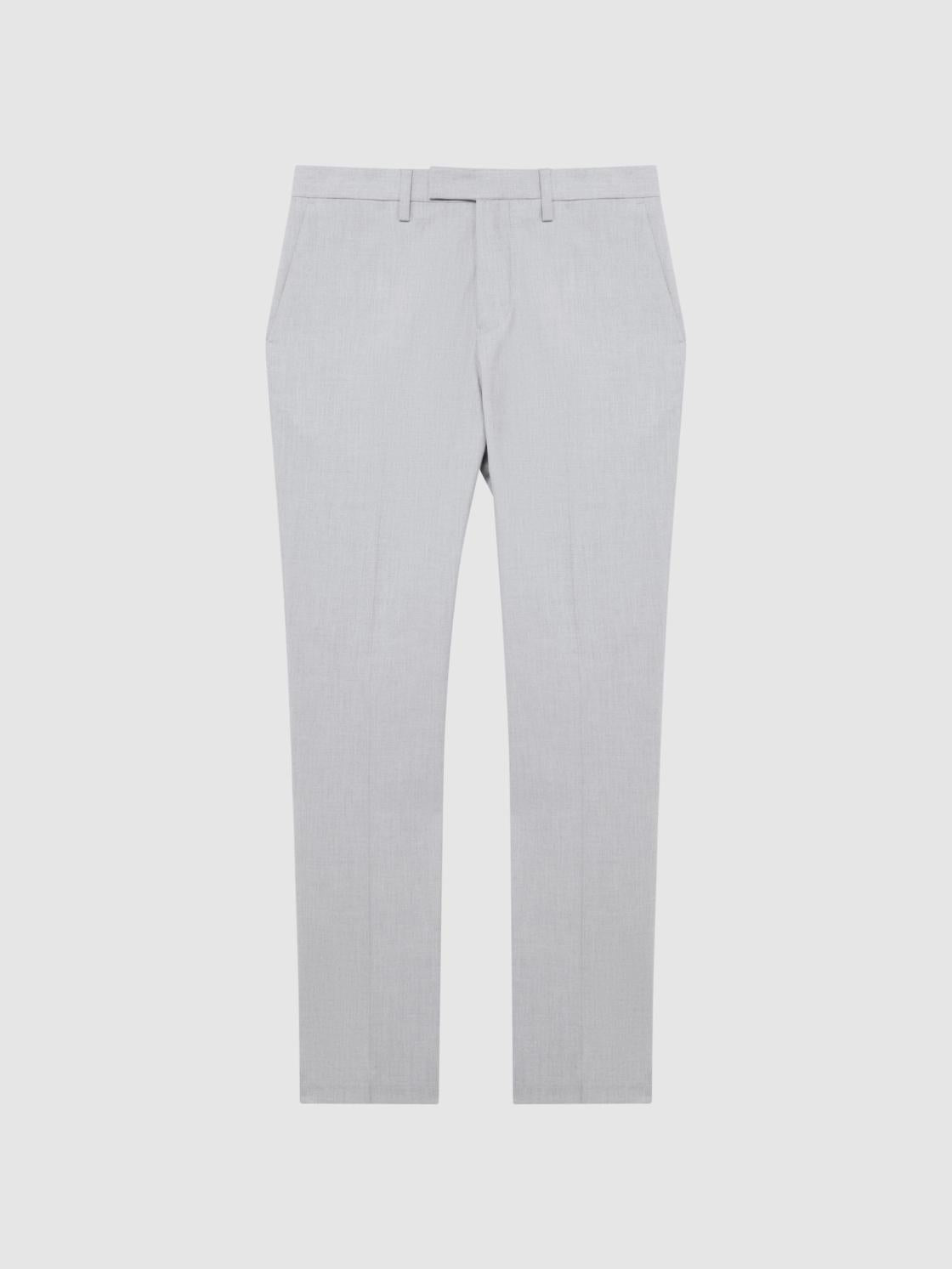 Reiss Suits &amp; Tailoring | Fold Slim Fit Trousers Light Grey - Men