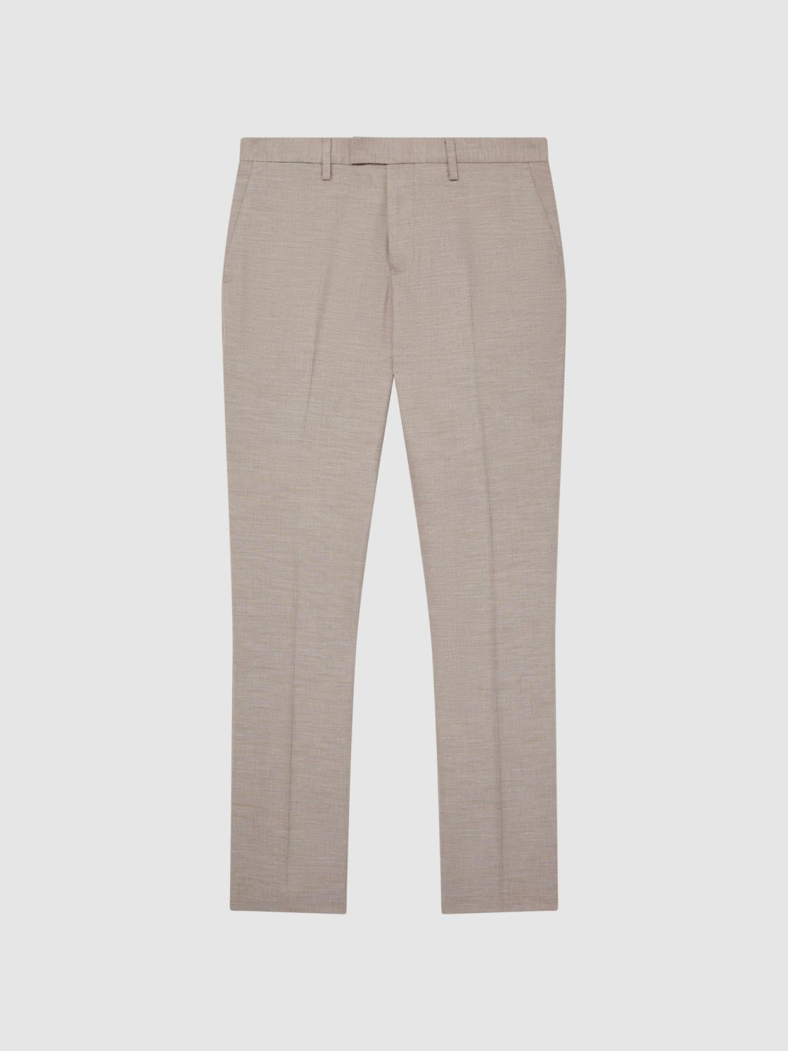 Reiss Suits &amp; Tailoring | Fold Slim Fit Trousers Oatmeal - Men