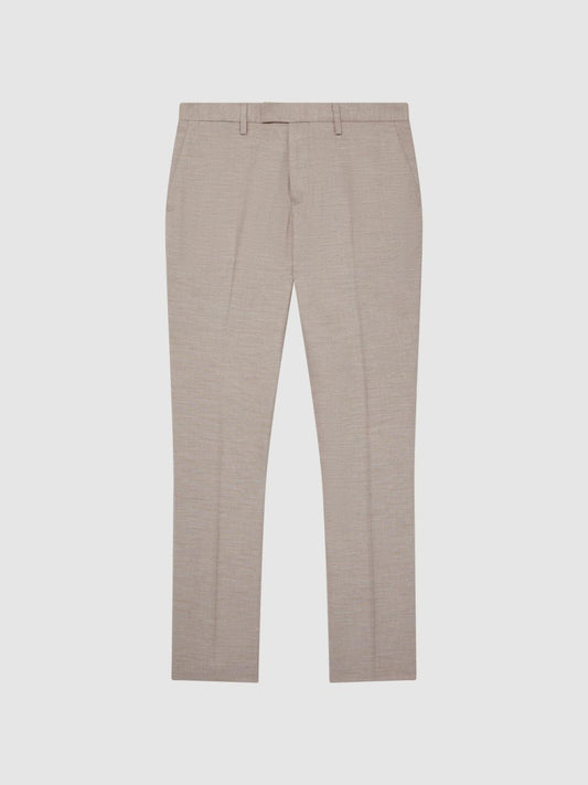 Reiss Suits &amp; Tailoring | Fold Slim Fit Trousers Oatmeal - Men
