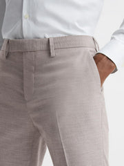Reiss Suits &amp; Tailoring | Fold Slim Fit Trousers Oatmeal - Men