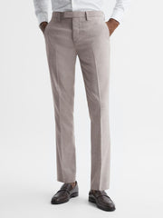 Reiss Suits &amp; Tailoring | Fold Slim Fit Trousers Oatmeal - Men