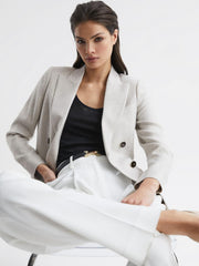 Reiss Suits &amp; Tailoring | Gaia Tailored Double Breasted Blazer Neutral - Women