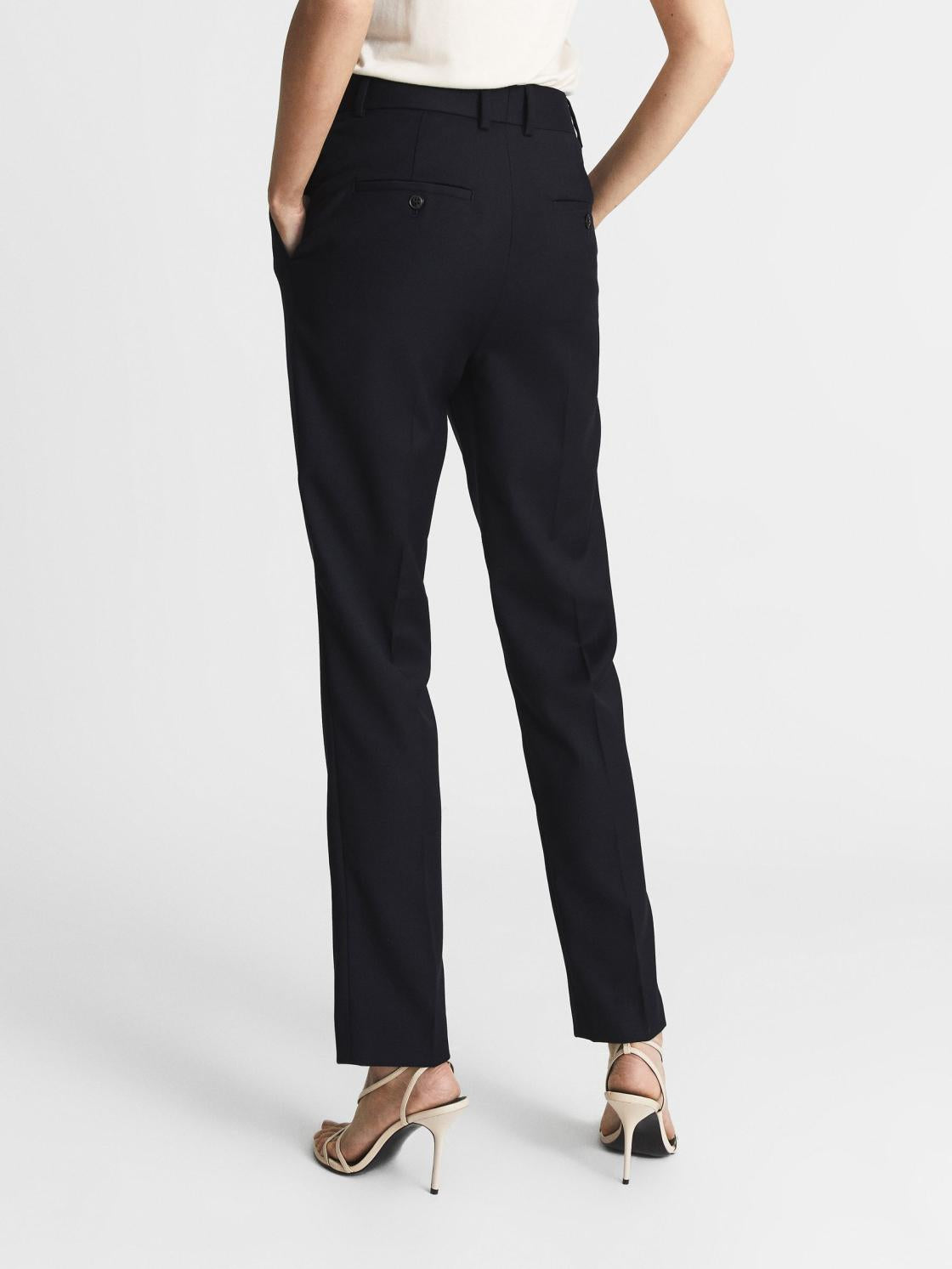 Reiss Suits &amp; Tailoring | Haisley Slim Leg Tapered Trousers Black - Women