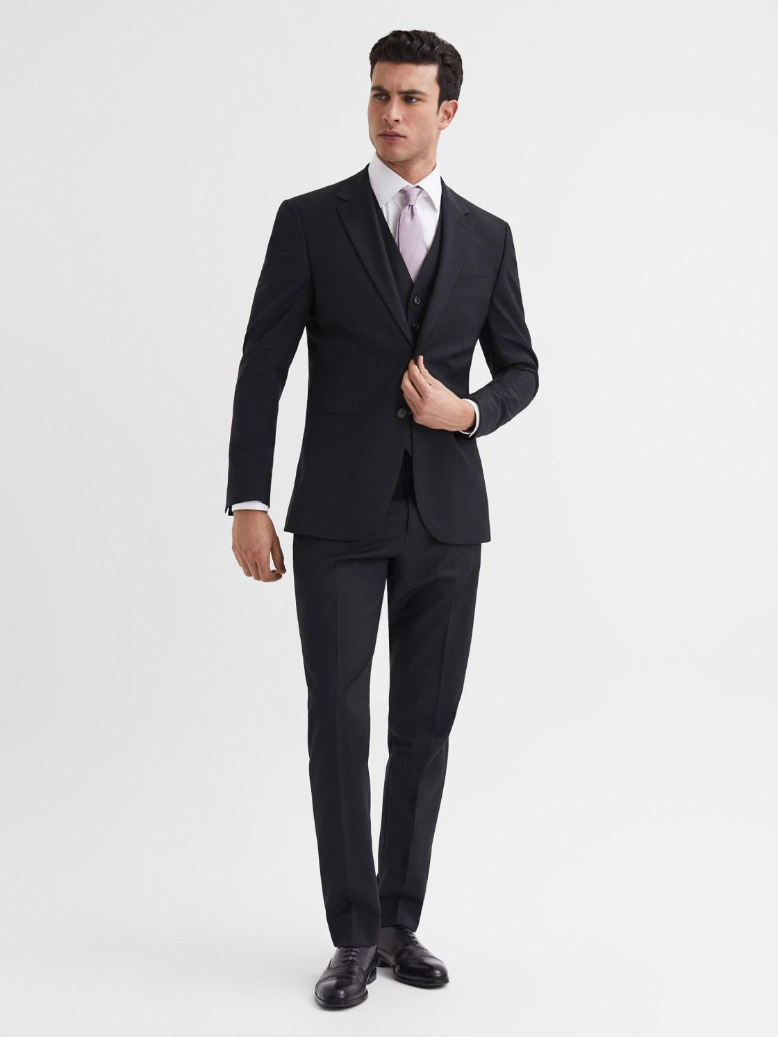 Reiss Suits &amp; Tailoring | Hope Modern Fit Travel Trousers Black - Men