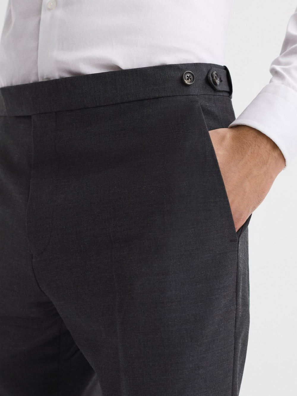 Reiss Suits &amp; Tailoring | Hope Modern Fit Travel Trousers Charcoal - Men