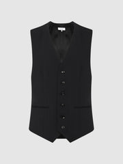 Reiss Suits &amp; Tailoring | Hope Modern Fit Travel Waistcoat Black - Men